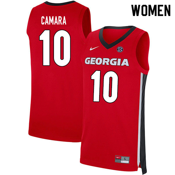 2020 Women #10 Toumani Camara Georgia Bulldogs College Basketball Jerseys Sale-Red - Click Image to Close